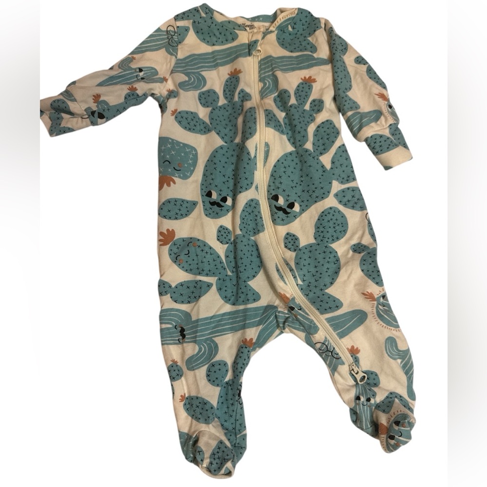 The Bonnie Mob Cactus Print Footed Zip Up Sleeper Pajamas